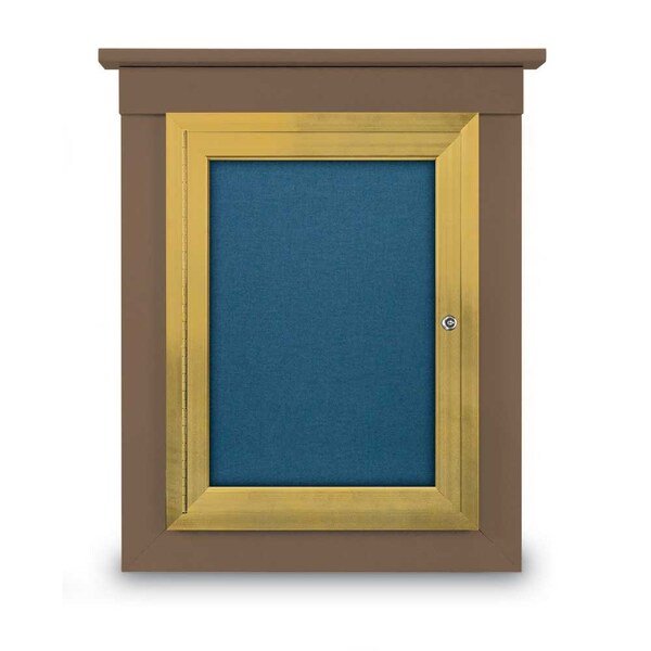 United Visual Products 72"x36" 3-Door Enclosed Letterboard, Green Felt/Lt Oak UV2627O-LTOAK-GREEN - main